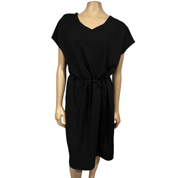 32 Degrees Cool Dresses & Skirts - 32 Degrees‎ Cool Womens Black Knit V-Neck Drawstring Waist Dress Large L